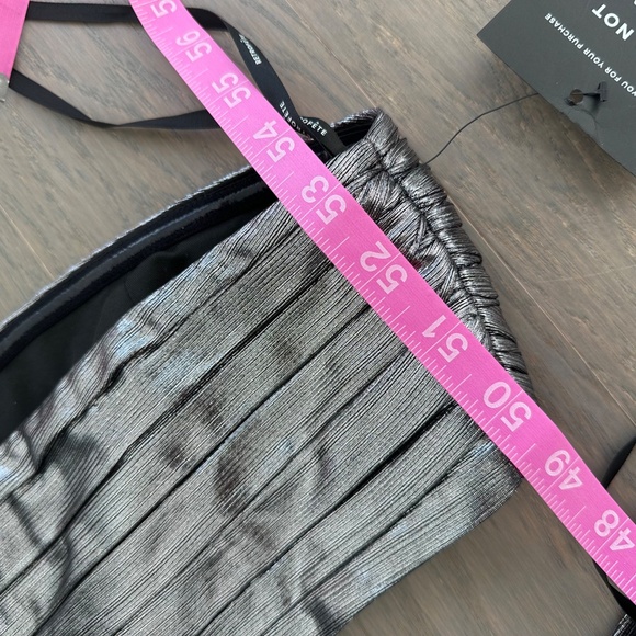 Retrofete KENNA Gunmetal Silver Metallic Lame Maxi Dress Strapless Cut Out NWT - Picture 13 of 14